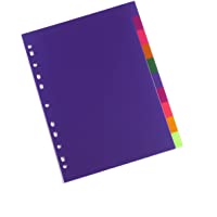 Rexel - Juego de 10 separadores de polipropileno- translúcidos- multicolor